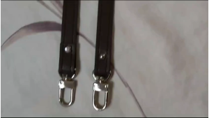 Dây da đeo túi xách ví balo màu nâu móc inox cứng