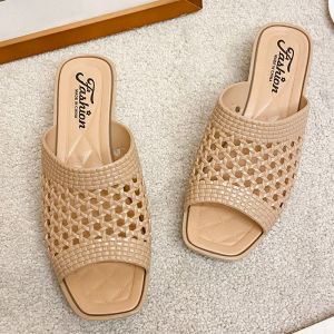 JIFANPAUL | Lace-up Versatile Crystal Heel Slippers
