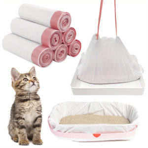 1 Roll Cat Litter Bag Pet Drawstring Garbage Bag Household Pet Shop Cat Litter Box Lining Multi Size Disposable Clean Supplies