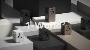 Momax 1-World2 35W 5 Ports  Dual AC Travel Adapter - Black/Desert Titanium