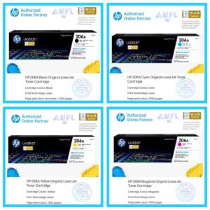 Genuine HP 206A W2110A W2111A W2112A W2113A Black Cyan Yellow Magenta Original LaserJet Toner Cartridge hp 206 hp 206a hp M255dw hp M255nw hp M283fdn hp M283fdw