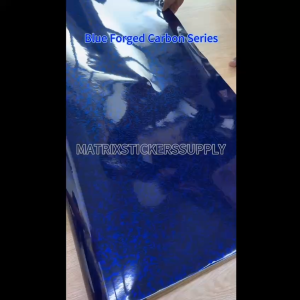 FORGED CARBON FIBER BLUE STICKER (152CM-Custom)Pelekat Stickers Wrapping Full Body Vinyl Wrap Film Motor Sticker Kilat