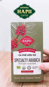 Hapii Coffee - Cà Phê Hữu Cơ Arabica Hộp 250G - Nguyên Hạt và Xay Sẵn