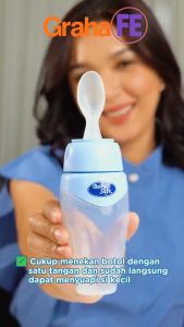 Baby Safe Sendok Suap Makan Bayi MPASI Puree Bubur Botol Silikon Food Feeder JP41