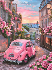 FramelessCar Diamond Painting Landscape DIY Full Square Round Diamond Mosaic Street New Arrival Embroidery Flower Handicraft