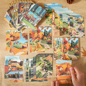 30 Pcs Autumn Weaves Four Scenes Series Material Papers DIY Junk Journal Diary Scrapbooking Paper Background Collage Decoration