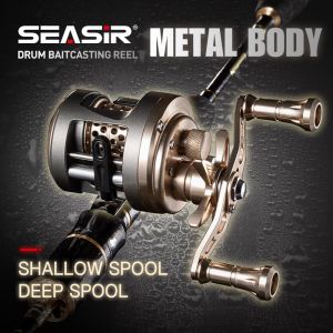 SEASIR JH Drum Baitcasting Reel Metal Body Micro/Deep Spools High Strength Max Drag 7kg Bearing 9+1BB Gear Ratio7.0:1 Saltwater Fishing Reels