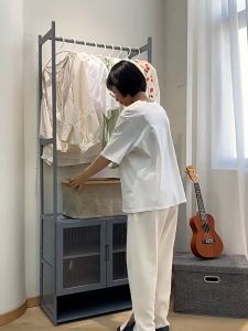 LACC Clothes Hanging Rack: High-grade 52/62CM Heavy Duty Clothes Rack Coat Umbrella Stands Open Bamboo Coat Cabinet Organizer Modern Style