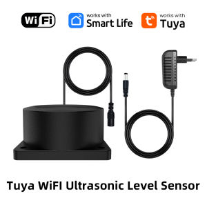 Tuya App WiFi or ZIgbee Wireless Liquid Monitor Sensor Ultrasonic Depth Wireless Gauge Water Tank Level Sensor