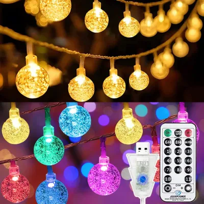 Color Changing Christmas Lights with Remote Outdoor waterproof Tree Lights USB Plug in for Indoor Outdoor Halloween Xmas Party Wedding Decor String Lights