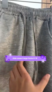 COD Korean Baggy Cargo Pants For Kids Girls 6-15yrs Wide leg Soft Cotton Fabric Fashion Sweatpants Korean Casual Jogging Pants Teens Girls OOTD