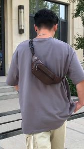 กระเป๋าคาดเอว งานหนังอย่างดี มีช่องซิปเยอะ