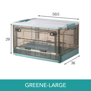 35L Two-Sides Drop Open Storage Organizer Box Bin | Two Sides Drop Open Collapsible Green Container Boxes