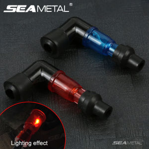 SEAMETAL Universal Motorcycle Ignition Spark Plug Cap 90 Degree Motorcycle Flashing Spark Plug Caps Covers for Motorbike Scooter