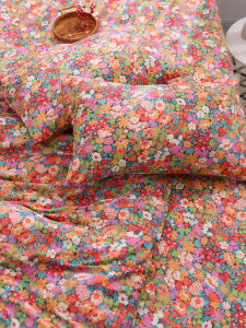Red Color Cotton Bed Sheet Single Piece 2.0 Meters Pure Cotton Floral Pattern Bedding Home Textile Comforter Cover Summer Use