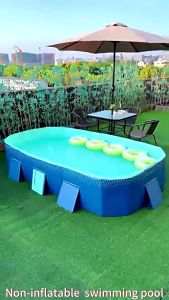 Toki - Non Inflatable Children Swimming Pool Kolam Mandi Kanak-kanak Foldable Outdoor Swimming Kolam Lipat Terkini
