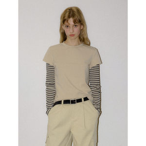 Unique Design Layered Contrast T-Shirt
