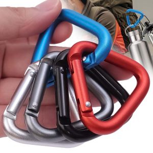 5pcs Large Triangular Carabiner Color Aluminum Alloy Hook Buckle Keychain Water Bottle Backpack Hanging Buckle Connection Essential Tool For Outdoor Hiking Adventure