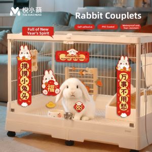 YUEXIAOMENG | Rabbit New Year Decoration Spring Couplets Creative Fu Characters For Pet Cages
