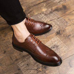 NUDANLAI | Brown Business Derby Shoes with Height Increase and Soft Sole