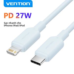 Cáp Vention USB Type C To Lightning 27W Dây Sạc Nhanh Cho iPhone 14 13 12 11 Pro Max iPad iPod Touch PVC Truyền Dữ Liệu Tốc Độ Cao