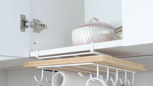 Kitchen Under Cabinet Basket Storage Shelf Cutting Board Rack Closet Rack Under Desk Cabinet Office Bathroom Organizers