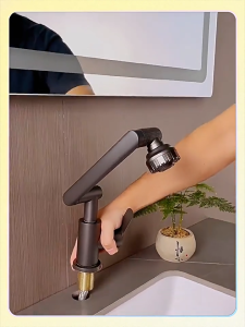 Vòi Lavabo Nóng Lạnh Xoay 720 độ vòi rửa mặt thông minh sang trọng đồng nguyên chất