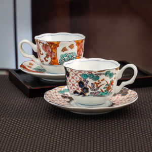 Mino Yaki | Gift Set of Japanese Iw万里 Ceramic Coffee Cup and Saucer Set