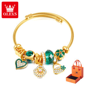 OLEVS bracelet for women fashion love zircon accessories French versatile alloy pendant jewelry