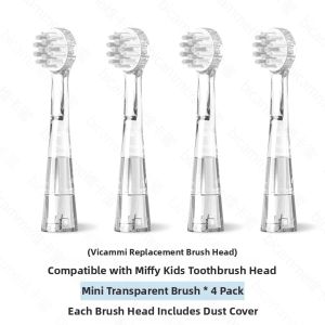 Bicamme Kids Electric Toothbrush Head Soft Bristles Waterproof Replacement Sonic Brush Head for Children Baby Oral Care
