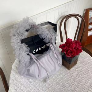 COS New Sweet Lace Hem Clouds of Smoke Drawstring Mesh Shoulder Bag  Style Crossbody Tote Bag for Young Women Daily Use