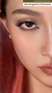 Softlens OLALILA MY DORGARINA WARNA BROWN CRIMSONE 15MM NATURAL LENS BY PINKIN Normal & Minus