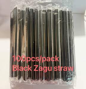 100pcs/pack Pearl Milk Tea Straw Disposable Large Diameter Coconut Straw Zagu Size Straw