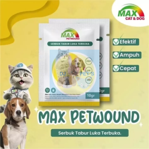 Max Cat & Dog Petwound 10gr Obat Serbuk Luka Kucing dan Anjing Asohi Approved Efektif Cepat Ampuh