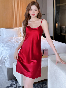 Váy Ngủ Lụa Băng Mùa Hè Cho Nữ Váy Ngủ Hở Lưng Mỏng Gợi Cảm Quần Áo Mặc Nhà Bằng Vải Lụa Rộng Rãi Váy Ngủ Mùa Hè Cho Nữ