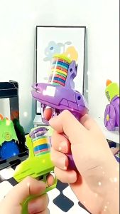Children UFO Radish Gun Toy Bullet Gun Safety EVA Frisbee Outdoor Toy Bullet Decompression Toy
