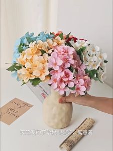 (5HEADS) BEGONIA HYDRANGEA ARTIFICIAL FAKE FLOWER Bouquet Living Room Home Decor Decoration Bunga Hiasan Meja Hantaran