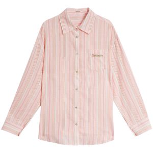INMAN | Stripe Thin Long-sleeve Shirt Loose Open Pink
