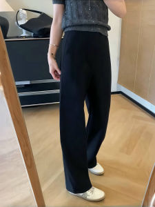 Quần Ống Rộng Cạp Cao Thời Trang Cho Nữ Dáng Rộng Thoải Mái Mùa Thu Quần Dài Ống Đứng Đa Năng Cỡ Lớn