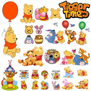 2PCS Disney Cute Winnie The Pooh DIY Patches Iron on Transfers for Clothes Heat Transfer Vinyl Stickers for Girls Clothing