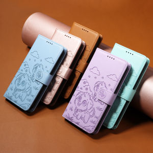 Magnetic Leather Wallet Flip Case for Samsung Galaxy S25 S24 S23 S22 S21 S20 Ultra FE Plus Edge Lite 5G Phone Cover Cute Dog