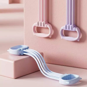 JBA 8 Shape Elastic Band 90lbs Adjustable 6 Tubes Detachable Versatile Flexible Yoga Resistance Band for Workout 60CM TPE Chest Expander Back Trainer