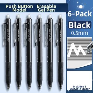 deli | Erasable Student Pen Black Crystal Blue