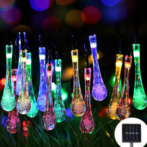 Solar Water Drop Lights 20/30/100LEDs Waterproof Outdoor Fairy String Light for Garden Courtyard Christmas Wedding Party Decor