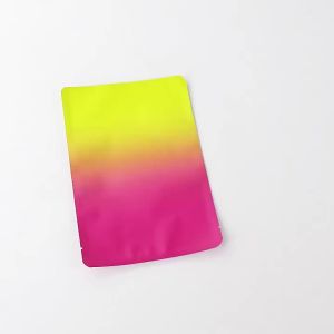 100pcs Colourful Gradient Straight Side Plastic Heat Seal Bags Jewellery Aluminium Foil Frosted Packaging Self-Sealing Bags