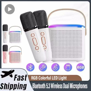 Karaoke Wireless Portable Bluetooth Speaker With Microphone Machine Mini Lamp Sound Box Music Small Caixa De Som Bocina Column