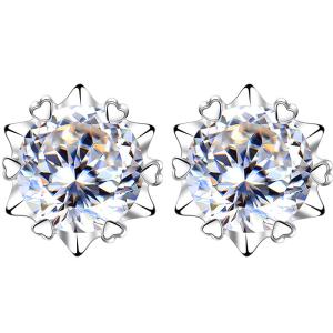 East Beauty | Moissanite Silver Earrings 999 Sterling