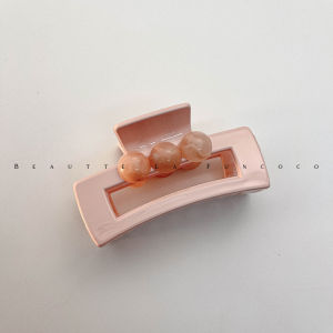 Spring 2024 New Style Creamy Hair Claw Clip Half up Hair Accessory Womens Square Popular Hair Decorations Functional Fashion