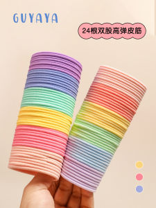 สีสันขนาดใหญ่ ยืดได้ ยางรัดผมสําหรับเด็กผู้หญิงทนทานสูง ยืดได้ เอกนี้วงผมแหวนผมเครื่องประดับผม สไตล์เกาหลี เสื้อผ้าเด็ก