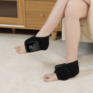 เครื่องนวดข้อเท้าเท้าไฟฟ้าแบบพกพาชาร์จแบบไร้สายแผ่นทำความร้อนอุ่นผ้ารัดข้อเท้าสำหรับผ่อนคลายฝ่าเท้า